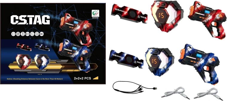 Set aus Laserpistolen mit Zielscheiben