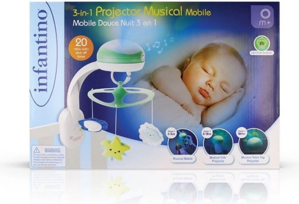Infantino 3-in-1 Projektor-Musik-Mobile grün