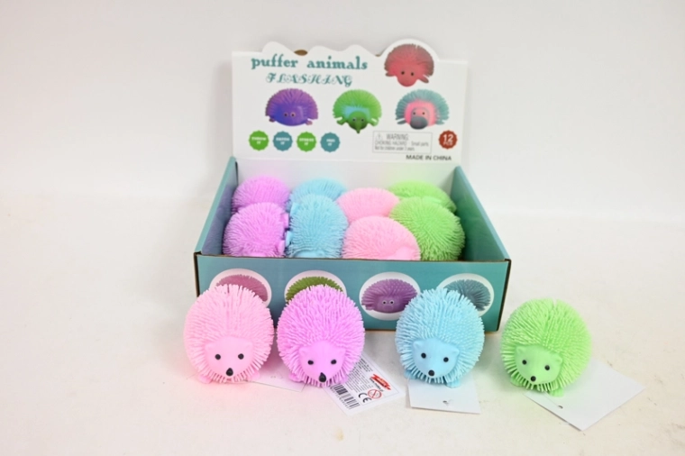 Antistress-Quetschspielzeug Igel mit Licht (12 Stück im Display)