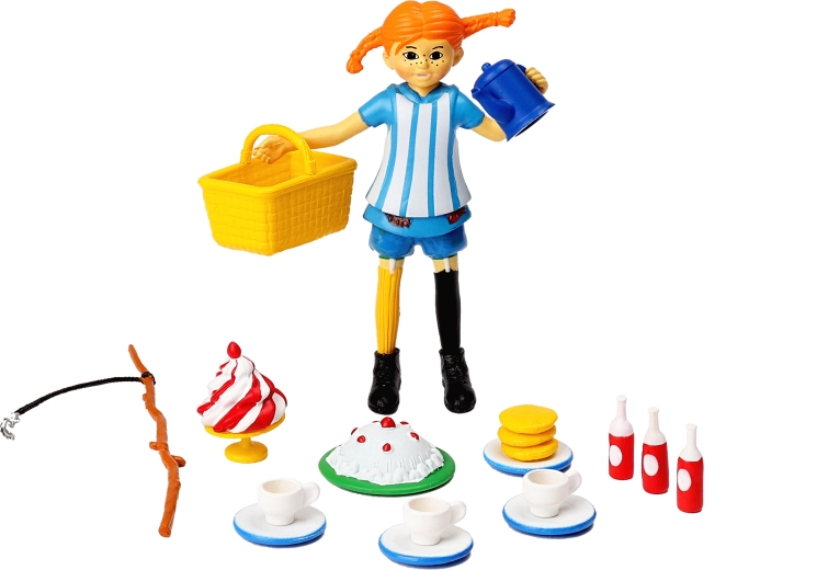 Pippi Langstrumpf Figur mit Zubehör – Teeparty