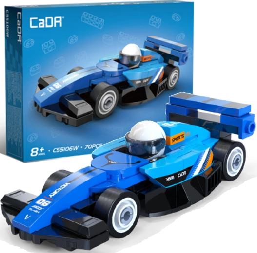 CaDA-Bausatz Rennwagen Circuit Racing Car blau (70 Teile)