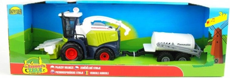 Mähdrescher mit Licht- und Soundeffekten und Anhänger in der Verpackung