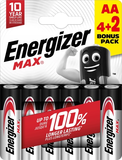 Energizer Max AA Alkalibatterien – 6 Stück