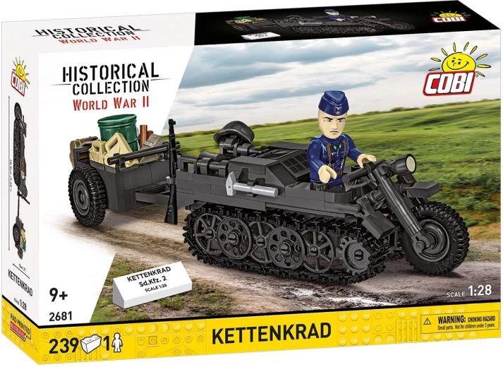 Cobi II WW Sd.Kfz. 2 Kettenkrad mit Anhänger 1:28 (239 Teile)