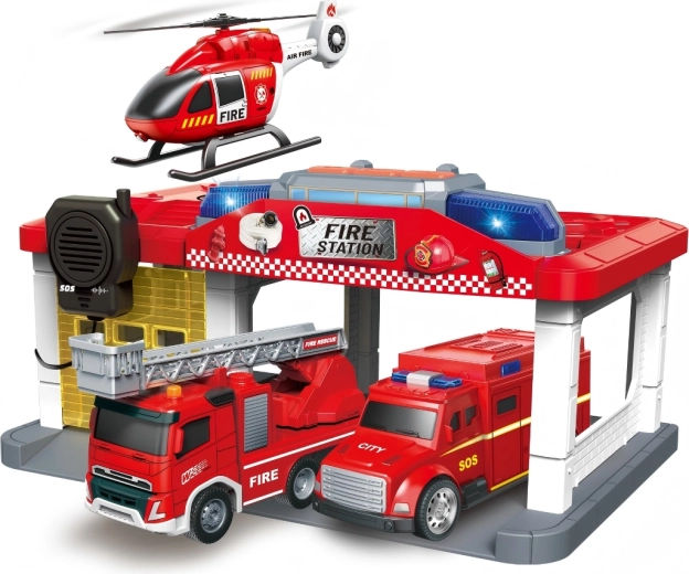 Feuerwache mit Hubschrauber, Licht und Sound