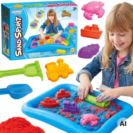 Woopie Set mit kinetischem Sand und aufblasbarem Sandkasten