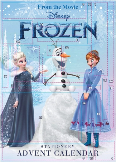 Frozen Adventskalender mit Überraschungen aus dem Papierwarensortiment