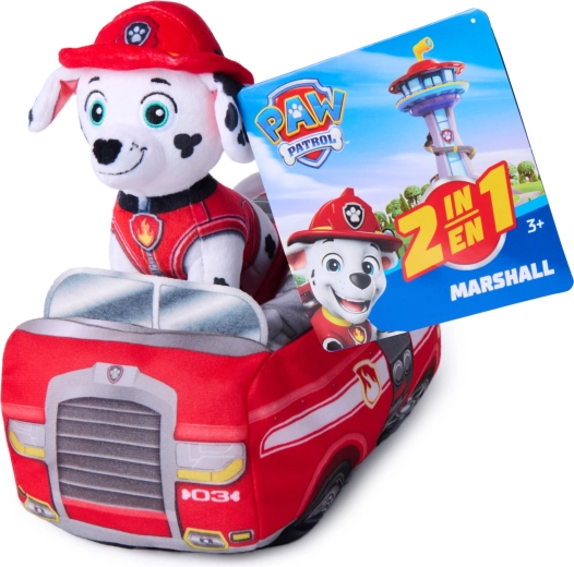 PAW Patrol Marshall 2-in-1 Plüschtier mit Feuerwehrwagen 22 cm