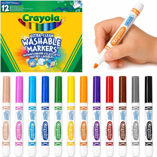 Set abwaschbarer Filzstifte zum Zeichnen – 12 Farben