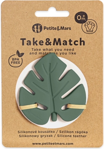 Petite&Mars Silikon-Beißring Take&Match misty green