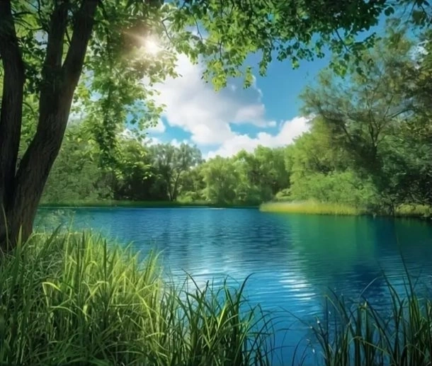 Norimpex Diamantmalerei Grüner Teich im Wald 30 × 40 cm