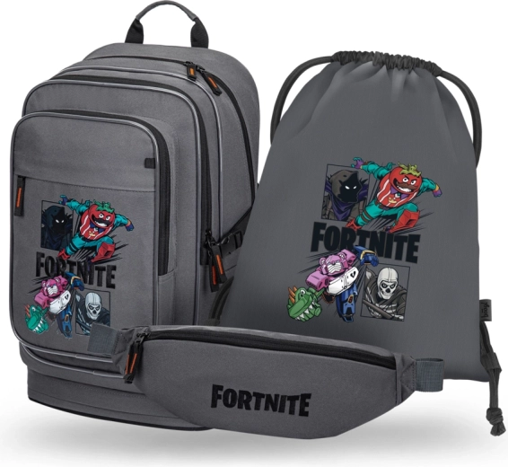 Schulset Baagl Cubic Fortnite Squad 3in1: Rucksack, Turnbeutel und Bauchtasche (GRS)