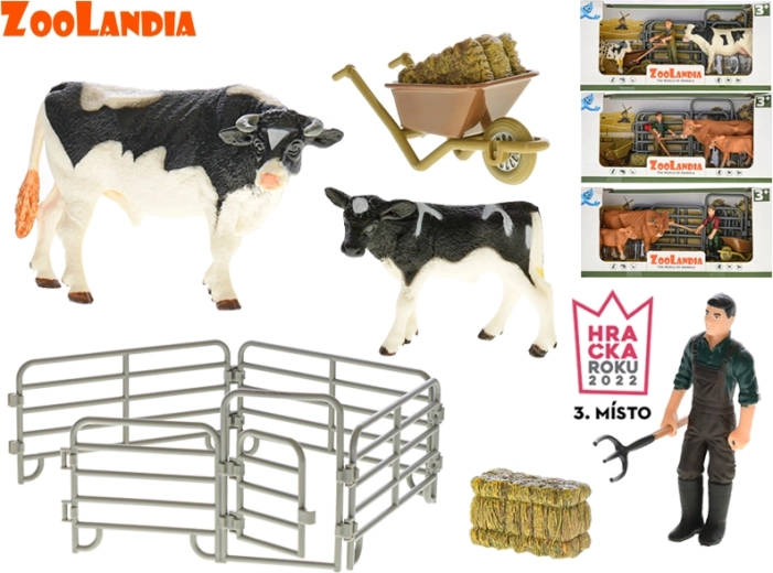 Zoolandia Set Kuh mit Kalb und Zubehör für den Bauernhof