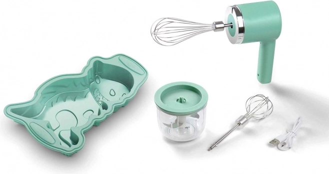 Mini-Akku-Kinderset 3-in-1 – Mixer, Zerkleinerer und Dino-Form Jata
