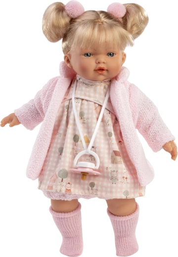 Llorens Roberta – realistische Puppe mit Geräuschen und weichem Stoffkörper 33 cm