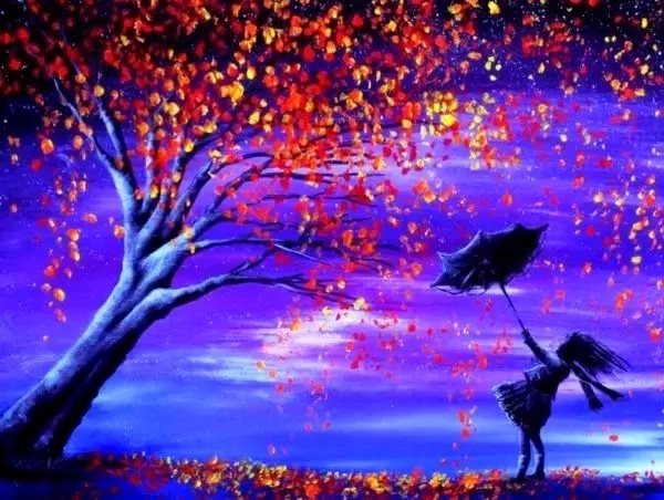 Diamantmalerei Magischer Baum mit Mädchen 30 × 40 cm