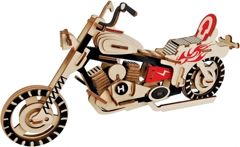 Holz 3D-Puzzle Motorrad - Bunt