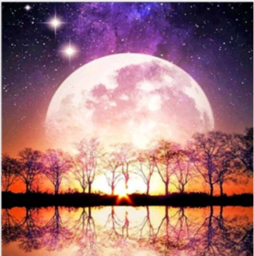 Diamantmosaik (Diamond Painting) – Vollmond 30 × 30 cm – 1 Stück