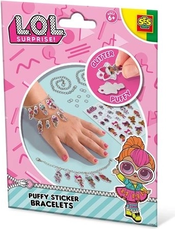 SES L.O.L. Überraschung – Set zum Basteln glitzernder, flauschiger Armbänder mit Stickern