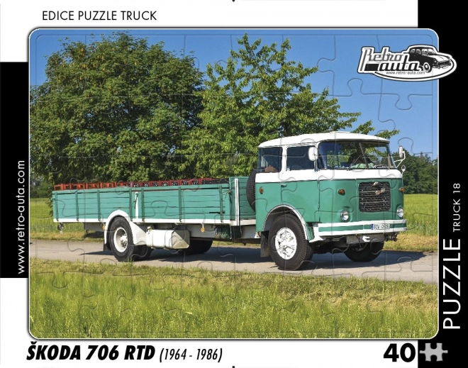 Puzzle Retro-Autos Škoda 706 RTD – Lkw, 40 Teile