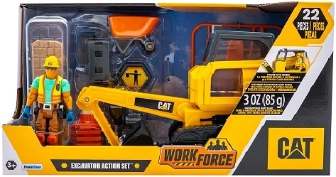 CAT Kettenbagger mit Figur und Bauzubehör