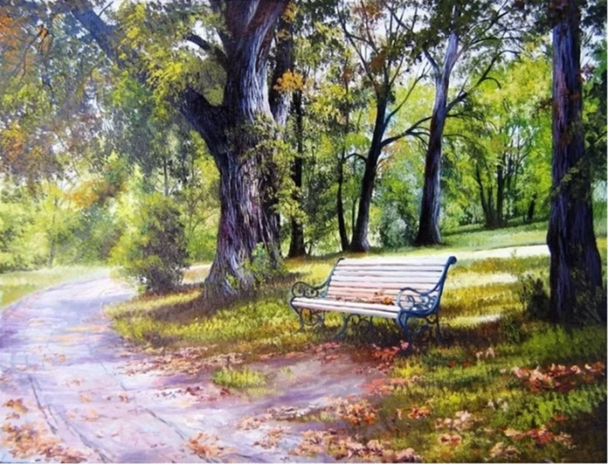 Norimpex Malen nach Zahlen Parkbank 40 × 50 cm