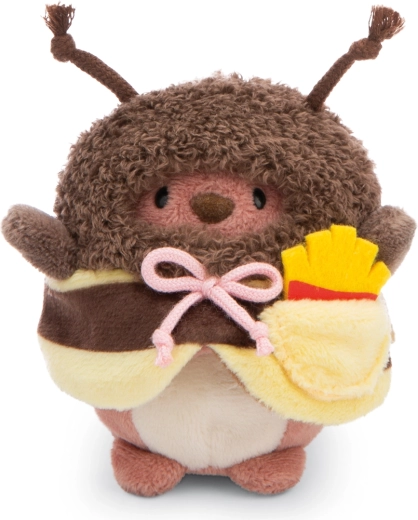 Nici Plüsch-MyMochi-Bär Nomo im Bienenkostüm mit Pommes, 8 cm, Geschenkverpackung