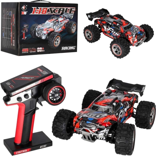 RC-Geländewagen WLToys 184008 1:18 4WD mit bürstenlosem Motor und LED-Beleuchtung
