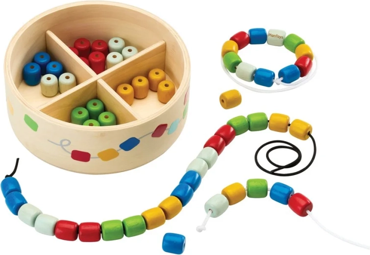 PlanToys Perlen auffädeln in Box