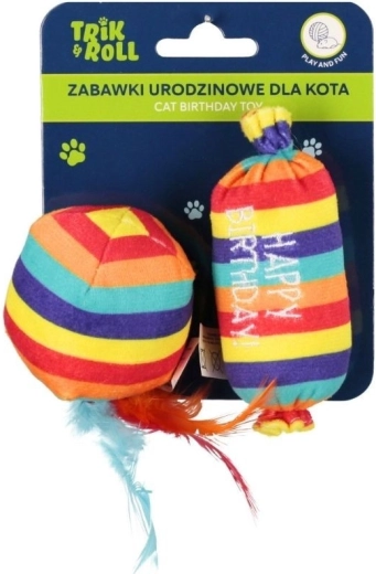 Geburtstags-Spielzeugset für Katzen (2 Stück)
