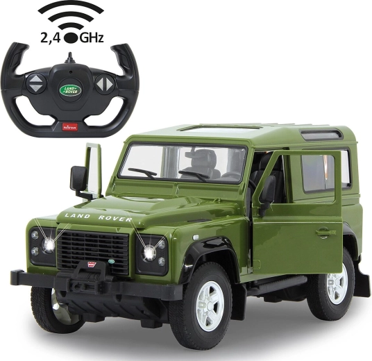 Jamara Land Rover Defender RC-Auto 1:14 grün 2,4 GHz mit LED und öffnenden Türen