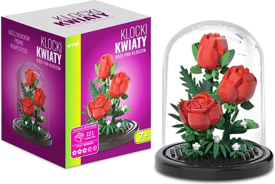 Konstruktions-Bausatz Rose unter transparenter Haube (221 Teile)