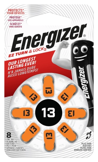 Energizer Knopfzellenbatterien für Hörgeräte 13 – 8 Stück
