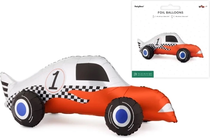 Stehender Folienballon Rennwagen (Mix) 90 × 34 cm