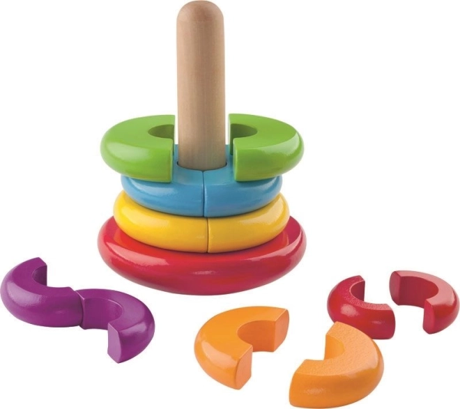 Magnetische Holz-Steckpyramide mit Stift