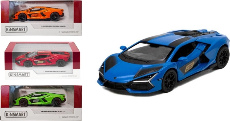 Lamborghini Revuelto Metallmodell mit Aufziehantrieb Pull Back
