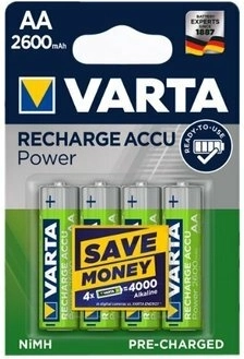 Varta wiederaufladbare Batterien AA 2600 mAh Ready2Use, 4 Stk.