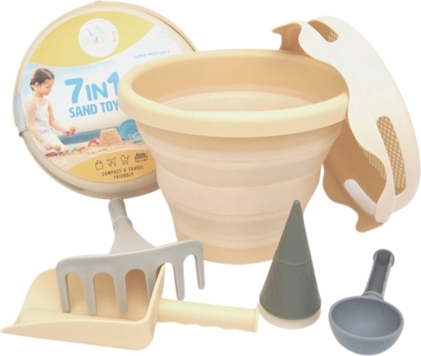 Compactoys faltbares Sandspiel-Set 7-in-1 beige