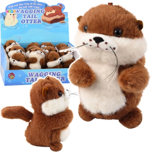 Plüsch-Otter mit drehendem Schwanz und Quietsche – Anhänger 12,5 cm