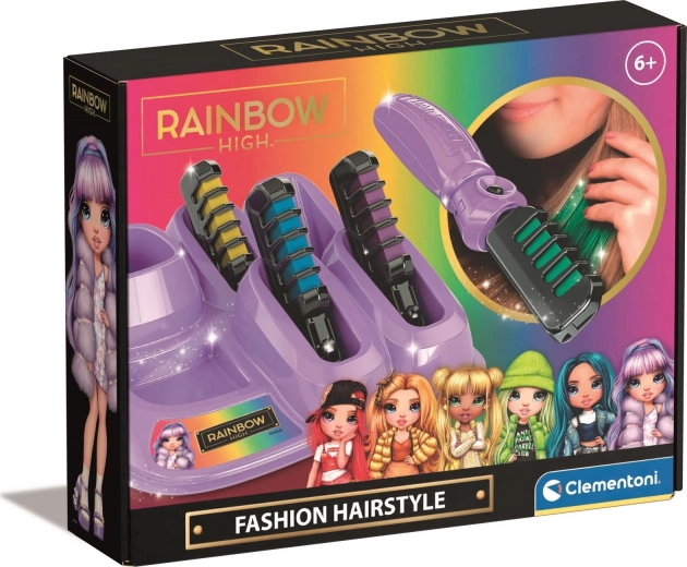 CLEMENTONI Rainbow High Kamm mit farbigen Haarkreiden