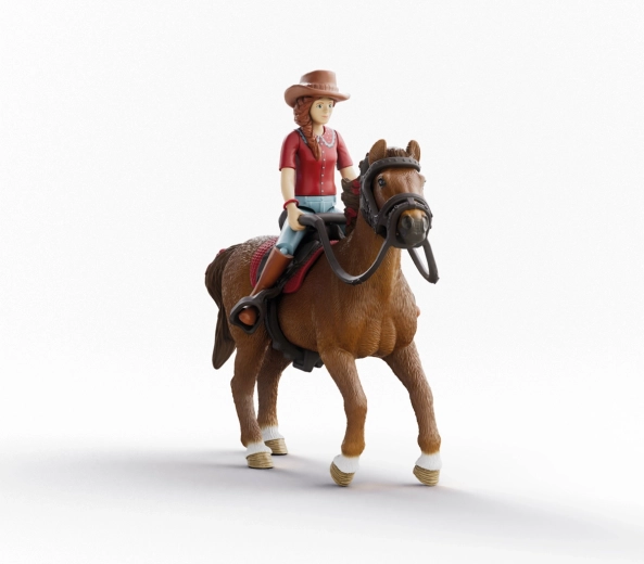 Schleich Horse Club Hannah und Wallach Cayenne – bewegliche Reiter- und Pferdefigur