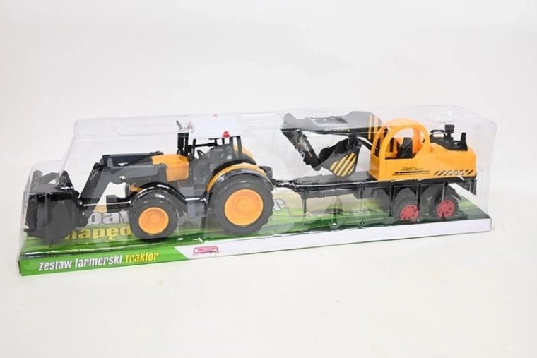 Traktor mit Baumaschine