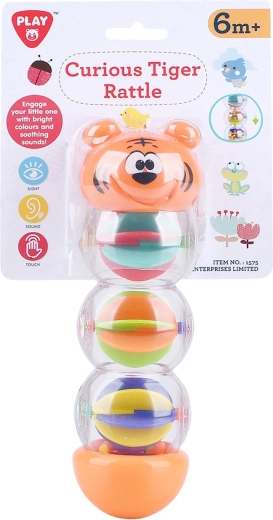 Playgo neugierige Tiger-Rassel – 1 Stück