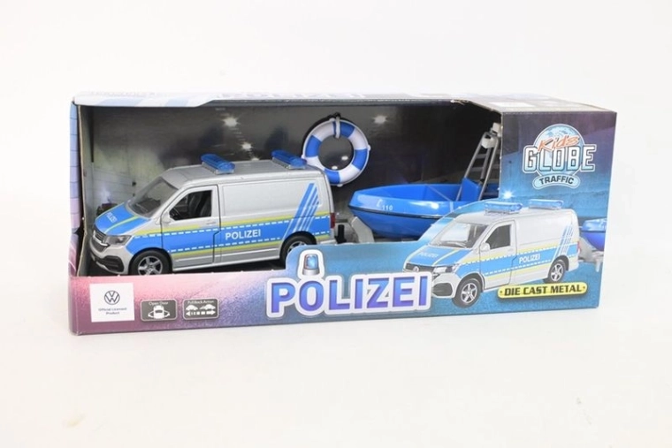 Polizei-Volkswagen T6.1 mit Patrouillenboot