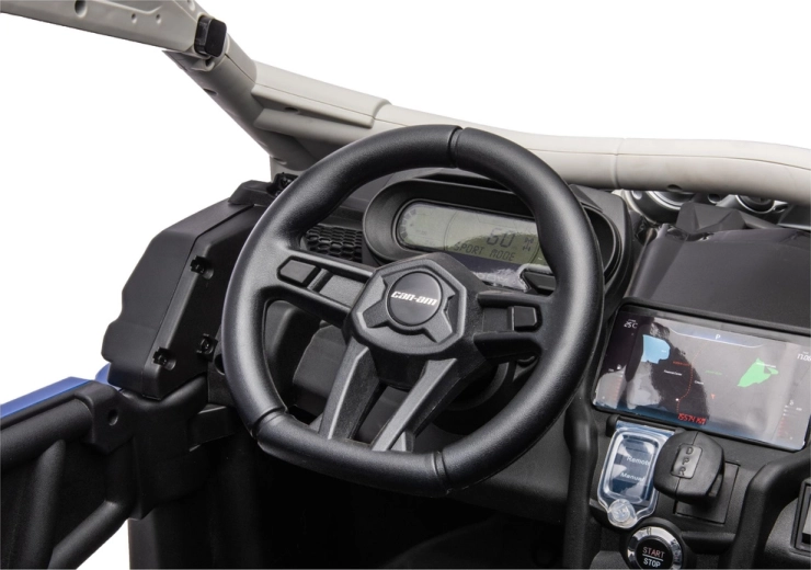 Can-Am Maverick Turbo RR Elektro-Kinderauto mit Akku – blau-grau, lackiert
