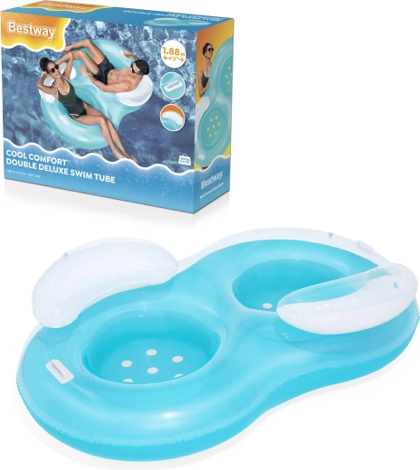 Bestway aufblasbarer Schwimmring für zwei Personen Cool Comfort 188 × 117 cm