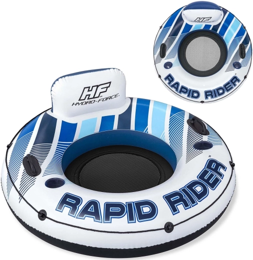 Aufblasbarer Schwimmring mit Rückenlehne HYDRO‑FORCE Rapid Rider 122 cm