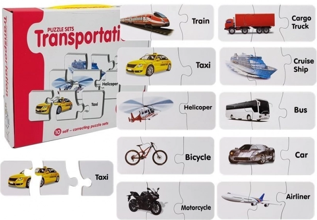 Lernpuzzle Verkehr – 10 Paare