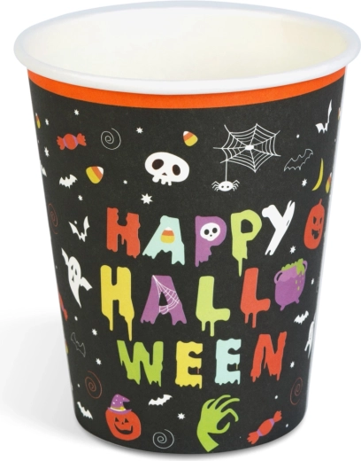 Papierbecher Happy Halloween 250 ml, 8 Stück