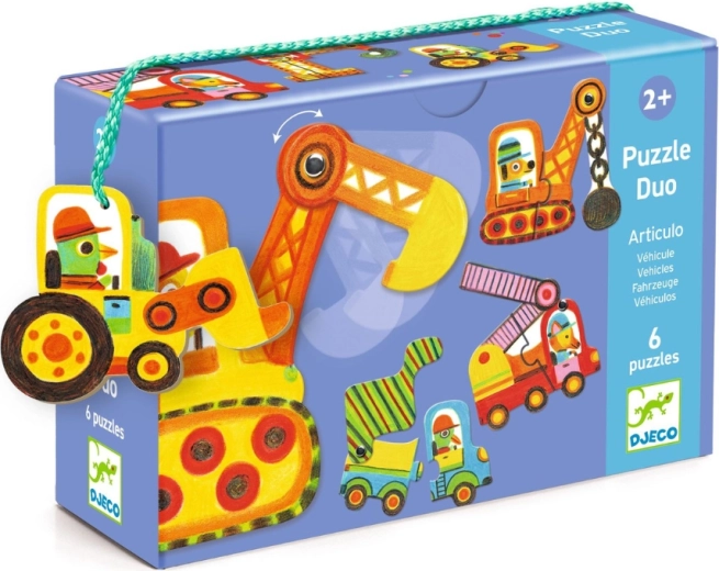 DJECO Duo-Puzzle Autos in Bewegung